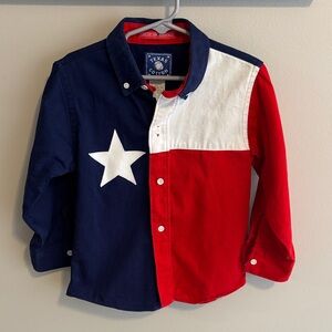 Texas cotton boys Cowboy Dress Shirt Texas Flag Button Up Size 6